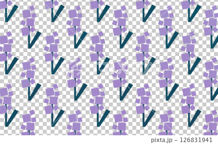 Flower pattern with overlapping squares (purple) 126831941