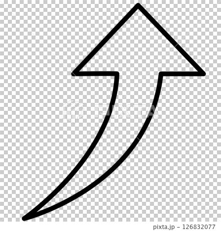 簡單的向上箭頭插圖 簡單的向上箭頭插圖 126832077
