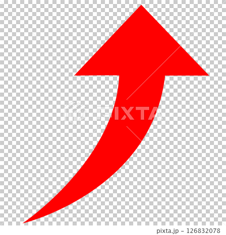 簡單向上的紅色箭頭圖示 126832078
