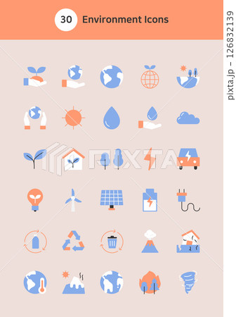 Environment vector flat icons set. 126832139