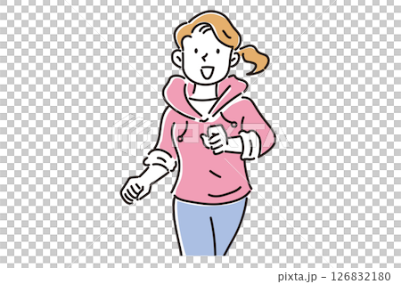 A young woman running comfortably on a diet A young woman running comfortably on a diet 126832180