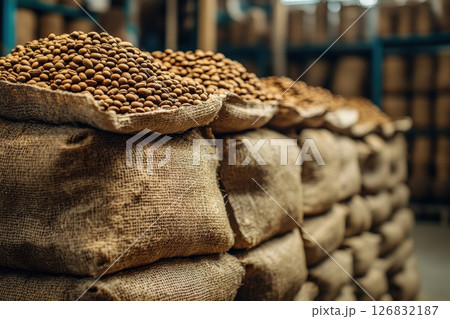 Harvesting and storing spices warehouse still life industrial setting close-up flavor preservation 126832187