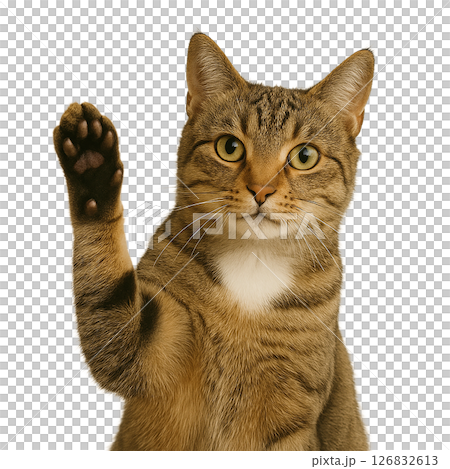 Portrait of a tabby cat paw 126832613