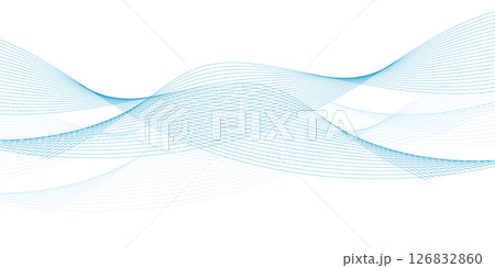 青　波　和柄　背景 126832860