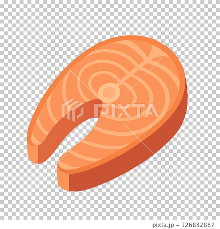 Salmon fillet flat illustration 126832887