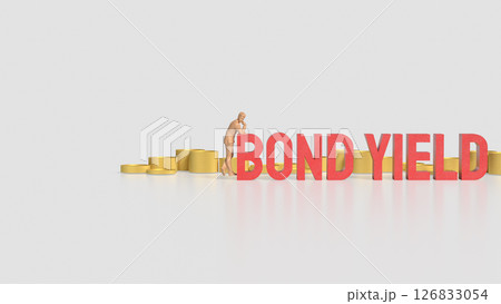 The Bond yields and coins for Business concept 3d Rendering. 126833054