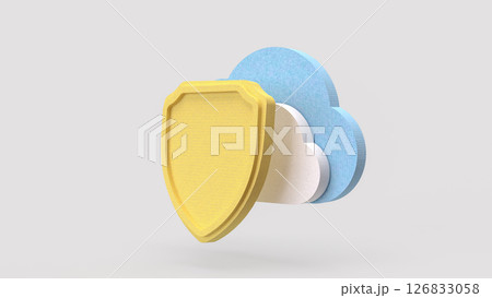 The Shield and Cloud for Technology concept 3d Rendering. 126833058