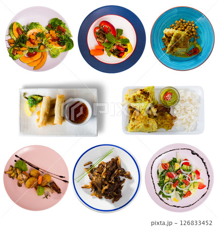 Set of vegetarian dishes Set of vegetarian dishes 126833452