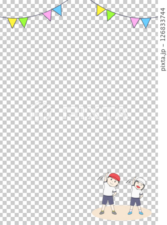 兒童做體操的垂直框架 兒童做體操的垂直框架 126833744