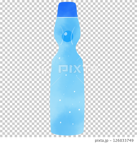 水彩風格Ramune瓶夏季插畫素材 126833749