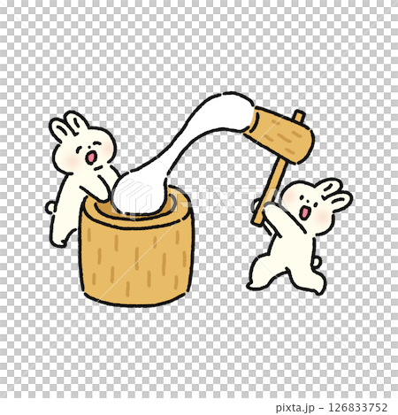 餅つきするウサギ 126833752