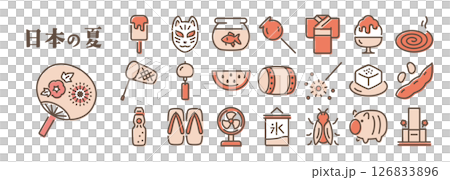 昭和復古日本夏季圖示集 昭和復古日本夏季圖示集 126833896