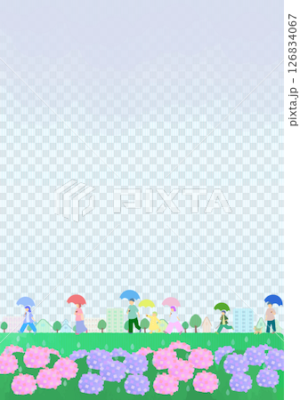 Rainy day landscape illustration 126834067
