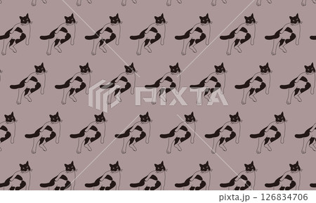 背景がグレーの犬みたいな猫のパターン 背景がグレーの犬みたいな猫のパターン 126834706