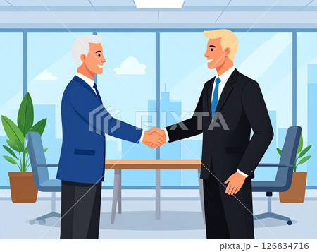 ビジネスシーン　握手　笑顔 126834716