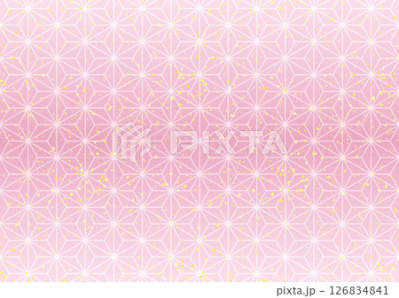 キラキラ×麻の葉模様(薄紅梅) 126834841