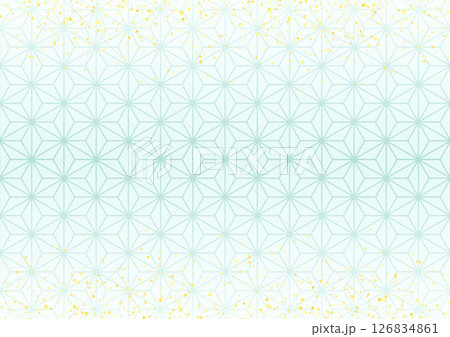 キラキラ×麻の葉模様(鴇浅葱) 126834861