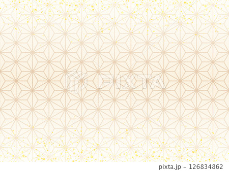 キラキラ×麻の葉模様(白茶色) 126834862