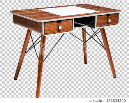 Compact writing desk with drawers, perfect for home office use 126835290