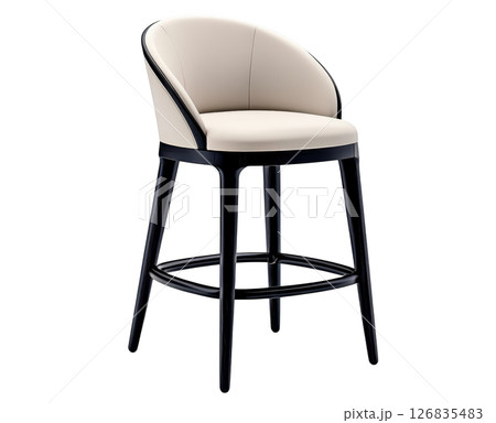 Stylish bar stool with high backrest and modern design for comfort 126835483