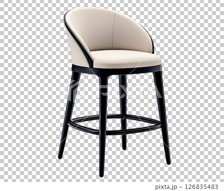Stylish bar stool with high backrest and modern design for comfort 126835483