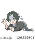 15-慌てる美容系インフルエンサー日本人男性1のSDイラスト 126835601