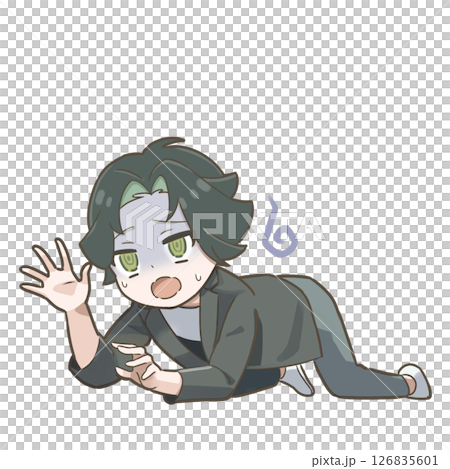15-SD illustration of a panicked Japanese beauty influencer 1 126835601