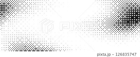 Pixelated bitmap texture. Black dither pattern wallpaper. Abstract glitch gradient pattern. 8 bit video game background. Wide raster screen backdrop. Vector halftone pixel art illustration Pixelated bitmap texture. Black dither pattern wallpaper. Abstract glitch gradient pattern. 8 bit video game background. Wide raster screen backdrop. Vector halftone pixel art illustration 126835747