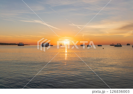 Sunrise over the sea. Panoramic seascape. Sunrise over the sea. Panoramic seascape. 126836003
