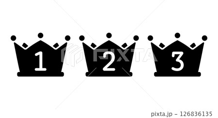 王冠と数字のシルエット 126836135