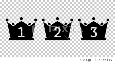 王冠と数字のシルエット 126836135