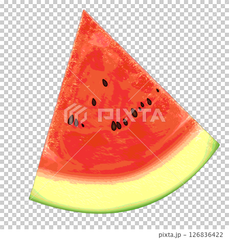 Bright red ripe watermelon / Fruit illustration material 126836422