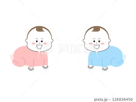 ハイハイをする赤ちゃん 126836450
