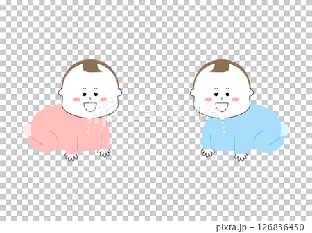 ハイハイをする赤ちゃん 126836450