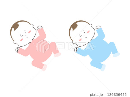 ねんねする赤ちゃん ねんねする赤ちゃん 126836453