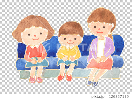 孩子乘坐火車的水彩風格插圖兒童保育和教育材料 126837159