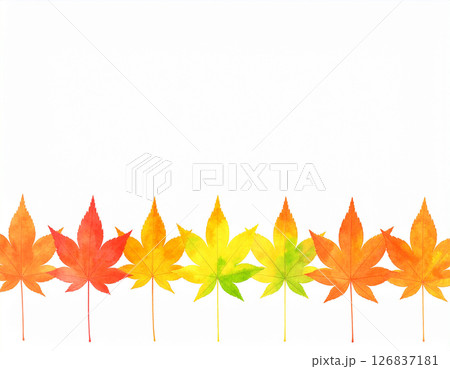 秋　生成AI　水彩　背景 126837181