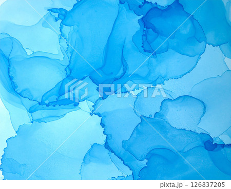 青　生成AI　水彩　背景 126837205