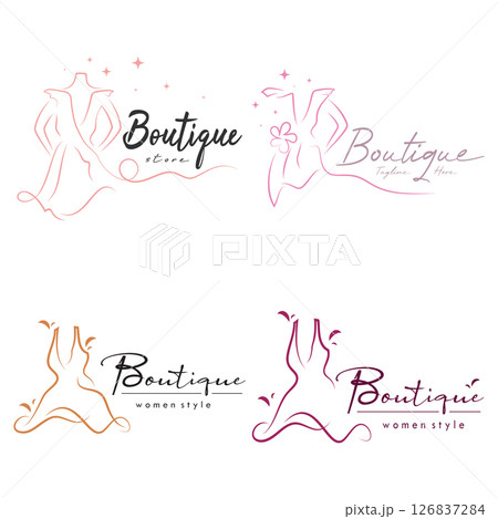 elegant women's fashion logo, clothing, boutique, convection, tailor, garment, business, apparel, fashion designer elegant women's fashion logo, clothing, boutique, convection, tailor, garment, business, apparel, fashion designer 126837284