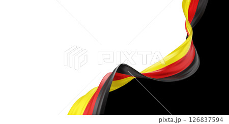 Germany flag on white and black background with copy space 3D render Germany flag on white and black background with copy space 3D render 126837594