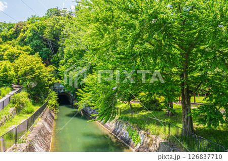 琵琶湖疏水　第ニトンネル入口　京都市 126837710