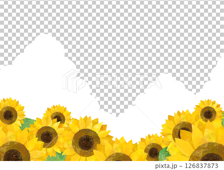 向日葵田和積雨雲的夏季風景背景插圖 向日葵田和積雨雲的夏季風景背景插圖 126837873