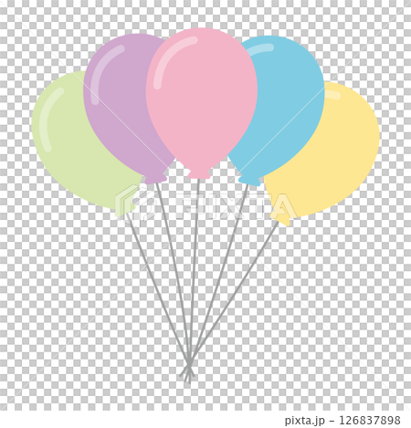 風船 カラフル パステルカラー 5つセット 風船 カラフル パステルカラー 5つセット 126837898