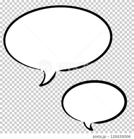 Pen-like speech bubbles on a white background, vector illustration 126838006