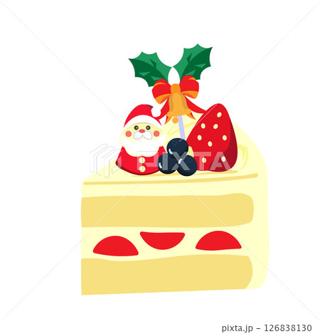 シンプルなクリスマスのショートケーキのイラスト 126838130