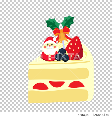 シンプルなクリスマスのショートケーキのイラスト 126838130