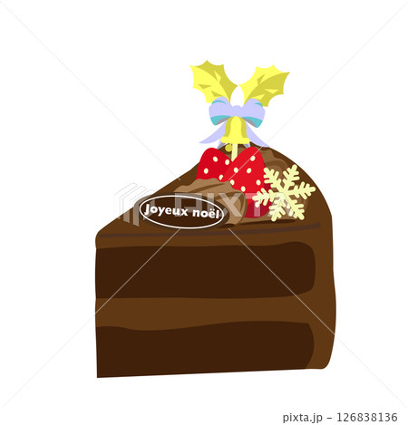 クリスマスの、チョコレートケーキのイラスト クリスマスの、チョコレートケーキのイラスト 126838136