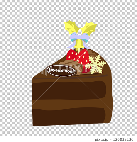 クリスマスの、チョコレートケーキのイラスト クリスマスの、チョコレートケーキのイラスト 126838136