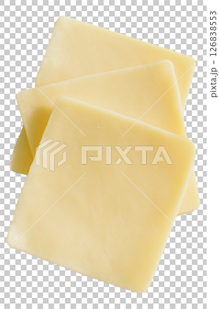 スライスチーズを重ねて撮影したイメージ 126838553