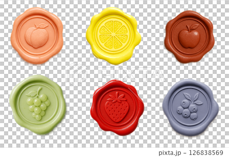 水果圖案蠟封 6 件套 水果圖案蠟封 6 件套 126838569